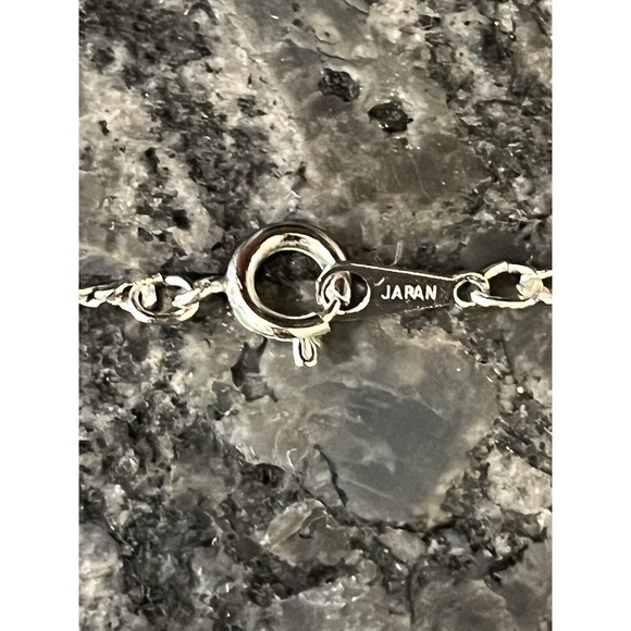 925 Sterling Silver Snake Chain Necklace w/Cut Out Heart Charm Japan - Picture 7 of 8